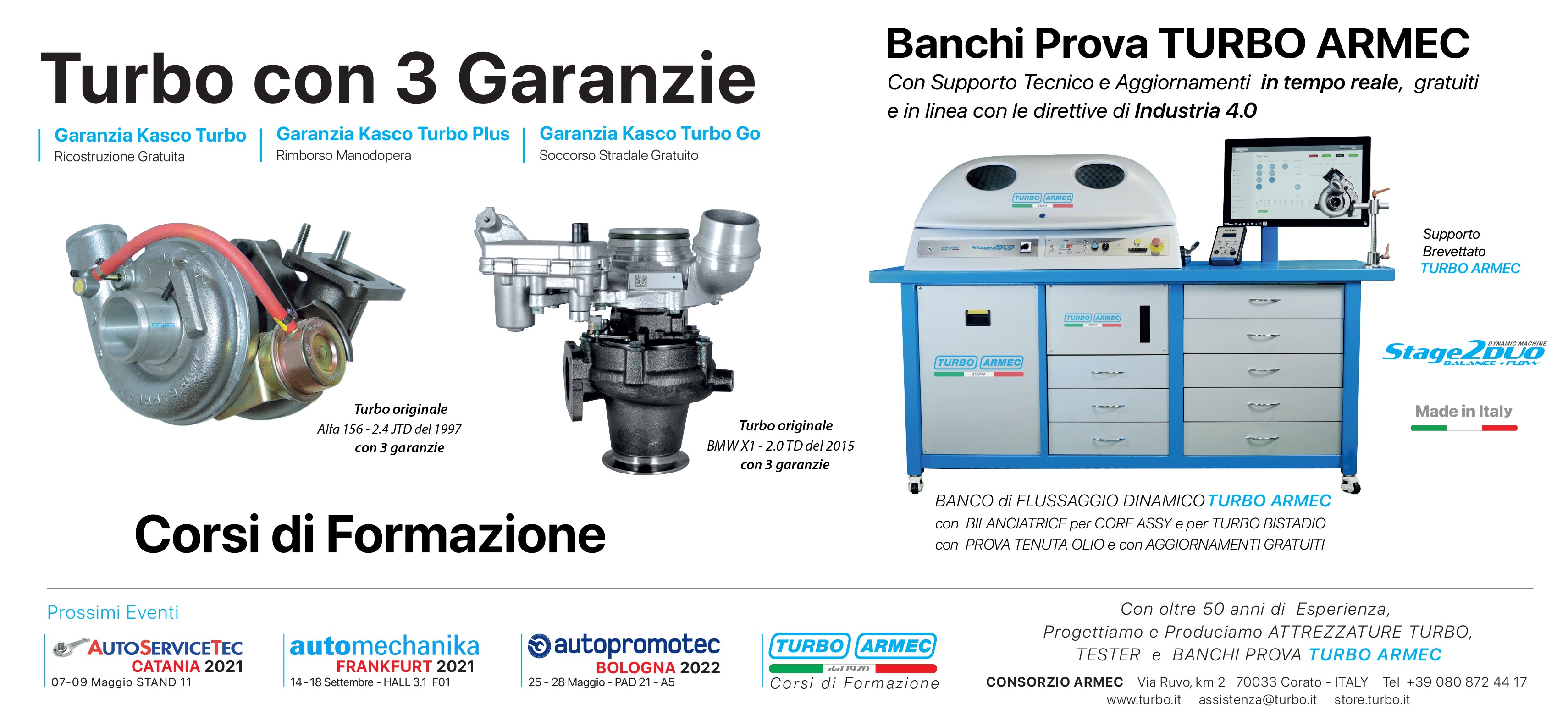 Turbocompressori Originali Nuovi e Ricostruiti con 3 Garanzie